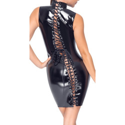 Black Level Robe Vinyl Dress Lacing Noire